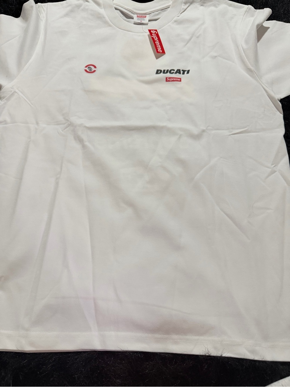 Supreme White Ducati Logo Short Sleeve Tee